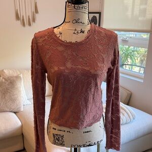 Abercrombie & Fitch Lace Blouse in Mauve